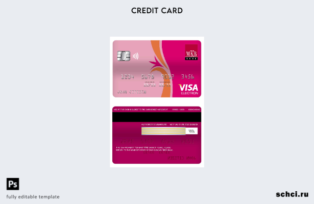 цифровая загрузка шаблона электронной карты Visa банка MKB Венгрии